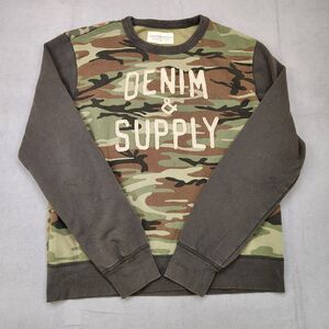 Denim & Supply Ralph Lauren Camo Sweatshirt Men XL Long Sleeve Pullover Crew Y2K